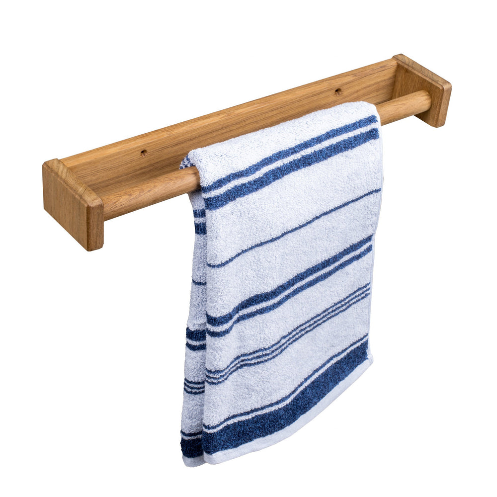 16" Traditional Solid Teak Towel Bar - Homeroots - Flyclothing LLC