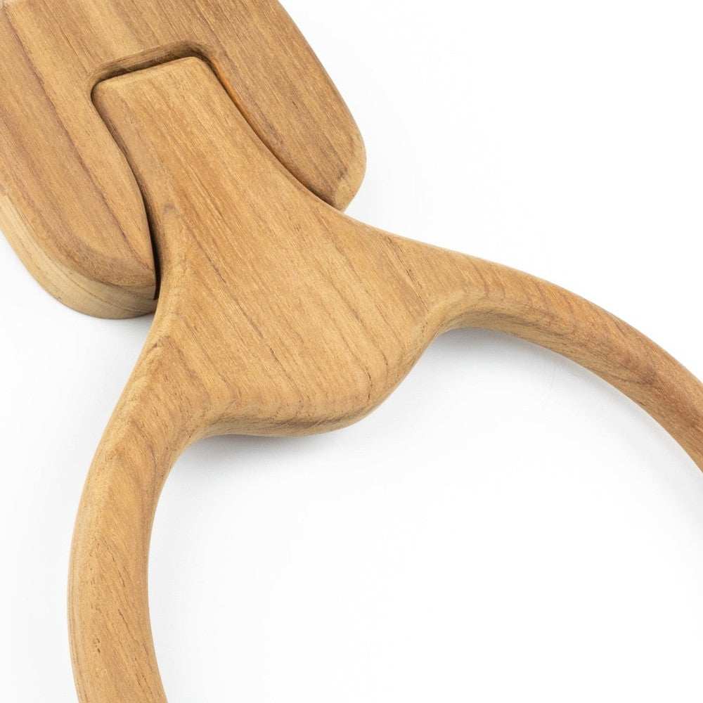 Natural Solid Teak Wood Wall Mount Towel Ring - Homeroots - Flyclothing LLC