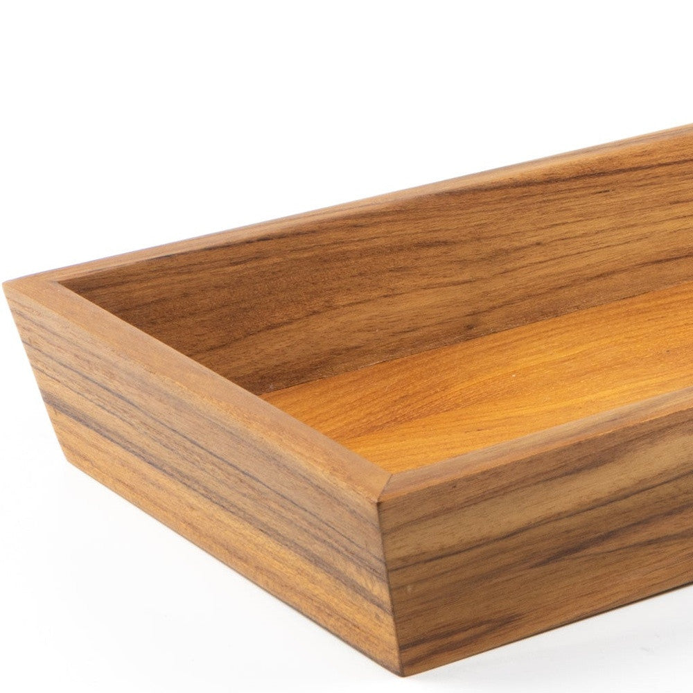 15" Brown Solid Teak Vanity Tray - Homeroots - Flyclothing LLC