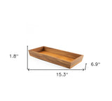 15" Brown Solid Teak Vanity Tray - Homeroots - Flyclothing LLC