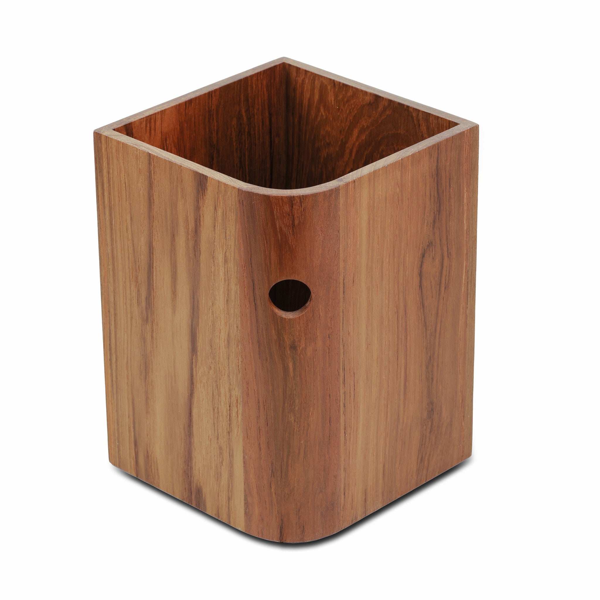 Designer Genuine Teak Waste Basket - Homeroots - Flyclothing LLC