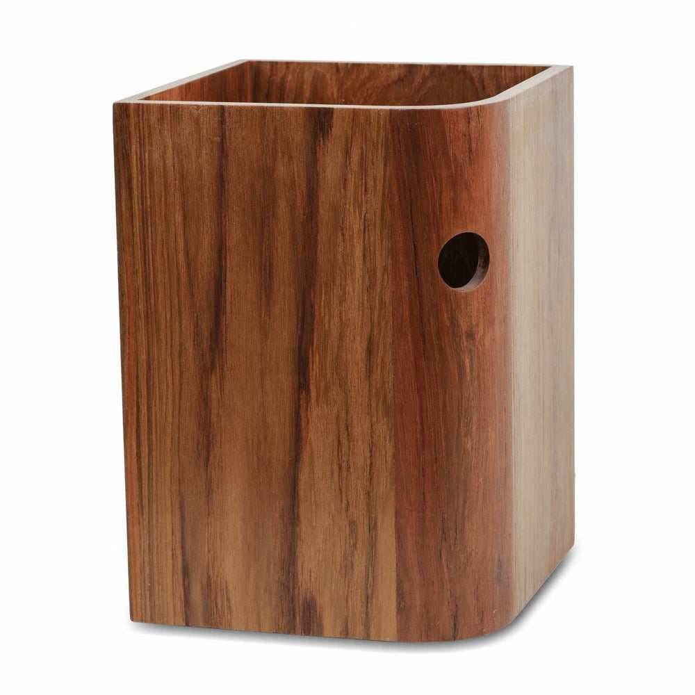 Designer Genuine Teak Waste Basket - Homeroots - Flyclothing LLC