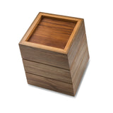 12" Traditional Solid Teak Large Waste Basket - Homeroots