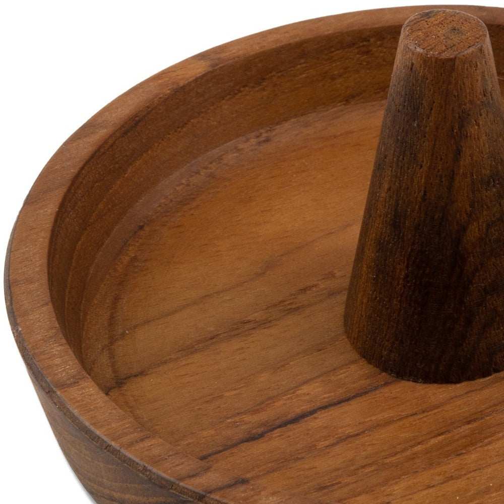 Traditional Solid Teak Ring Cone Jewelry Dish - Homeroots - Flyclothing LLC