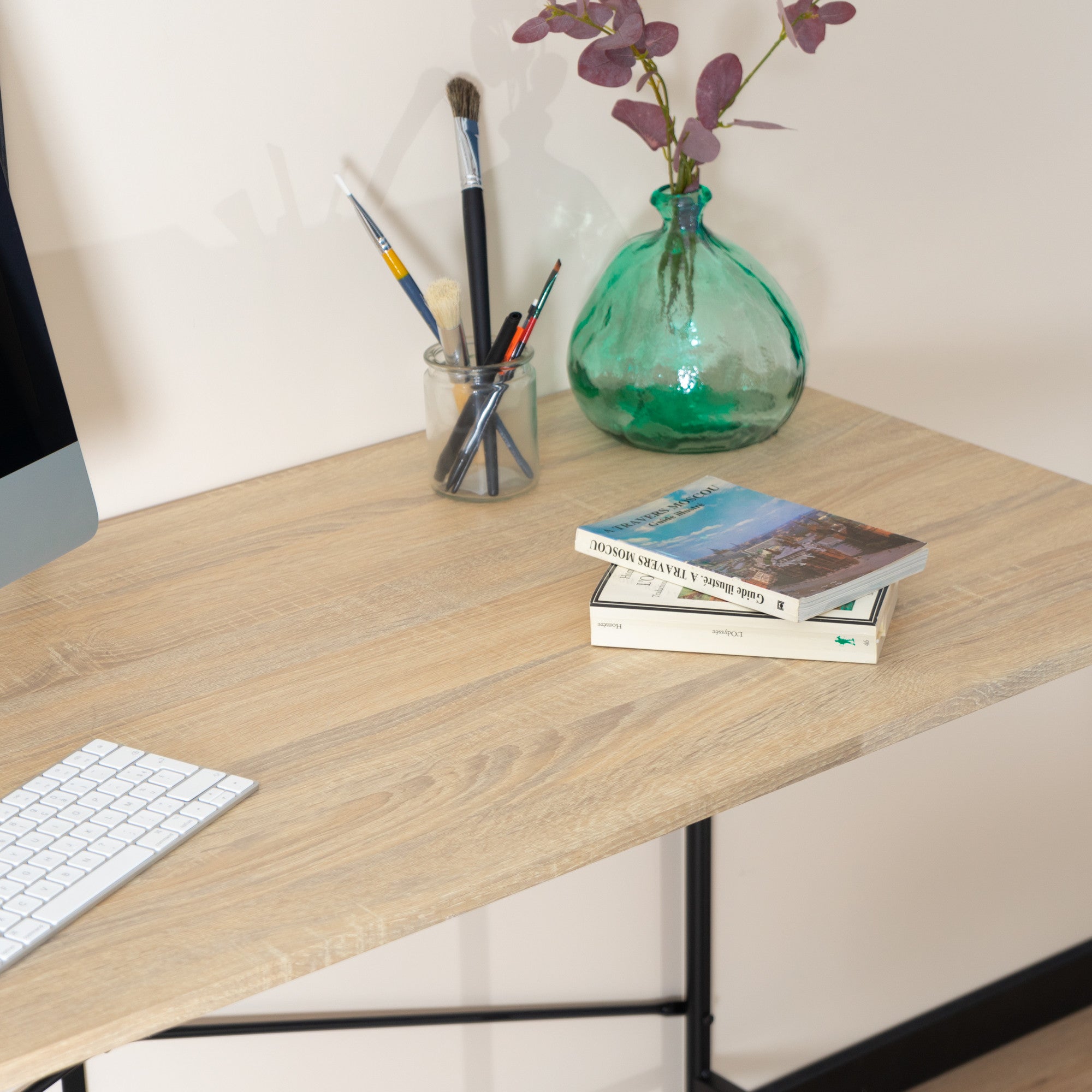 48" Brown and Black Computer Desk - Homeroots - Flyclothing LLC