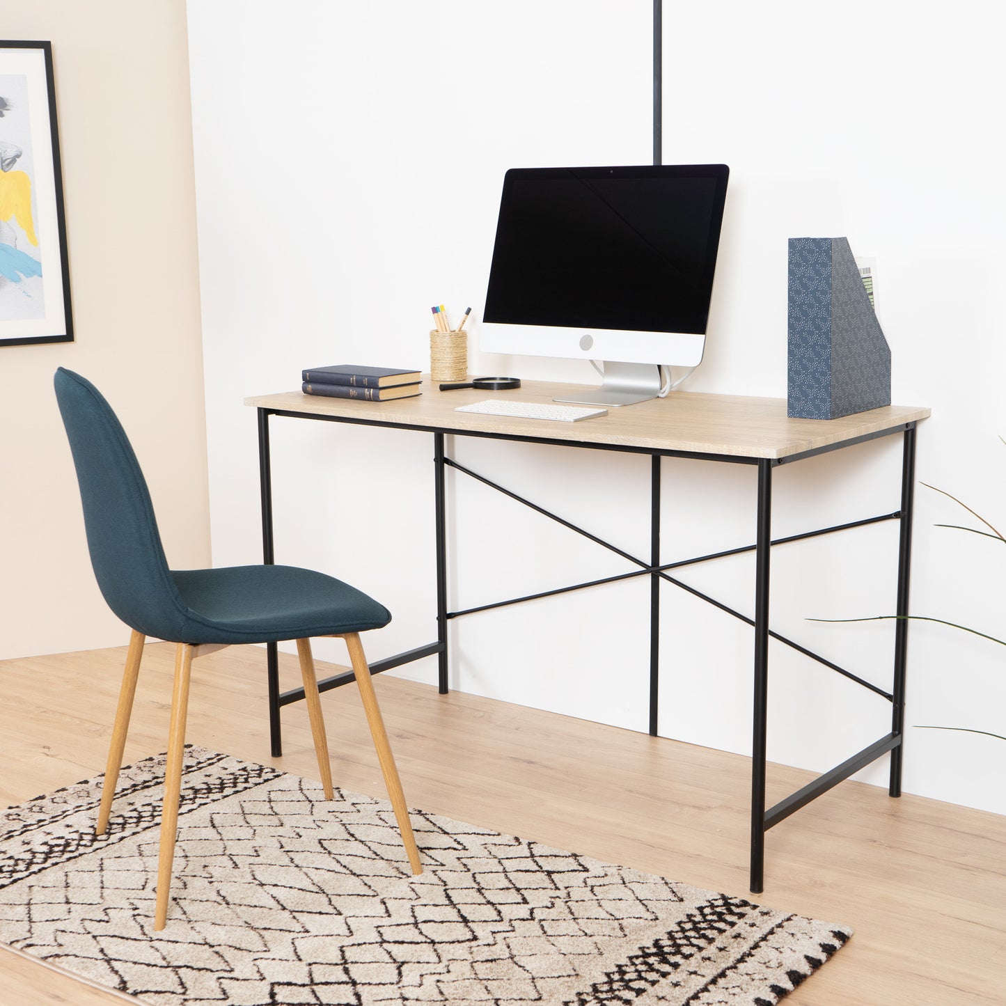48" Brown and Black Computer Desk - Homeroots - Flyclothing LLC