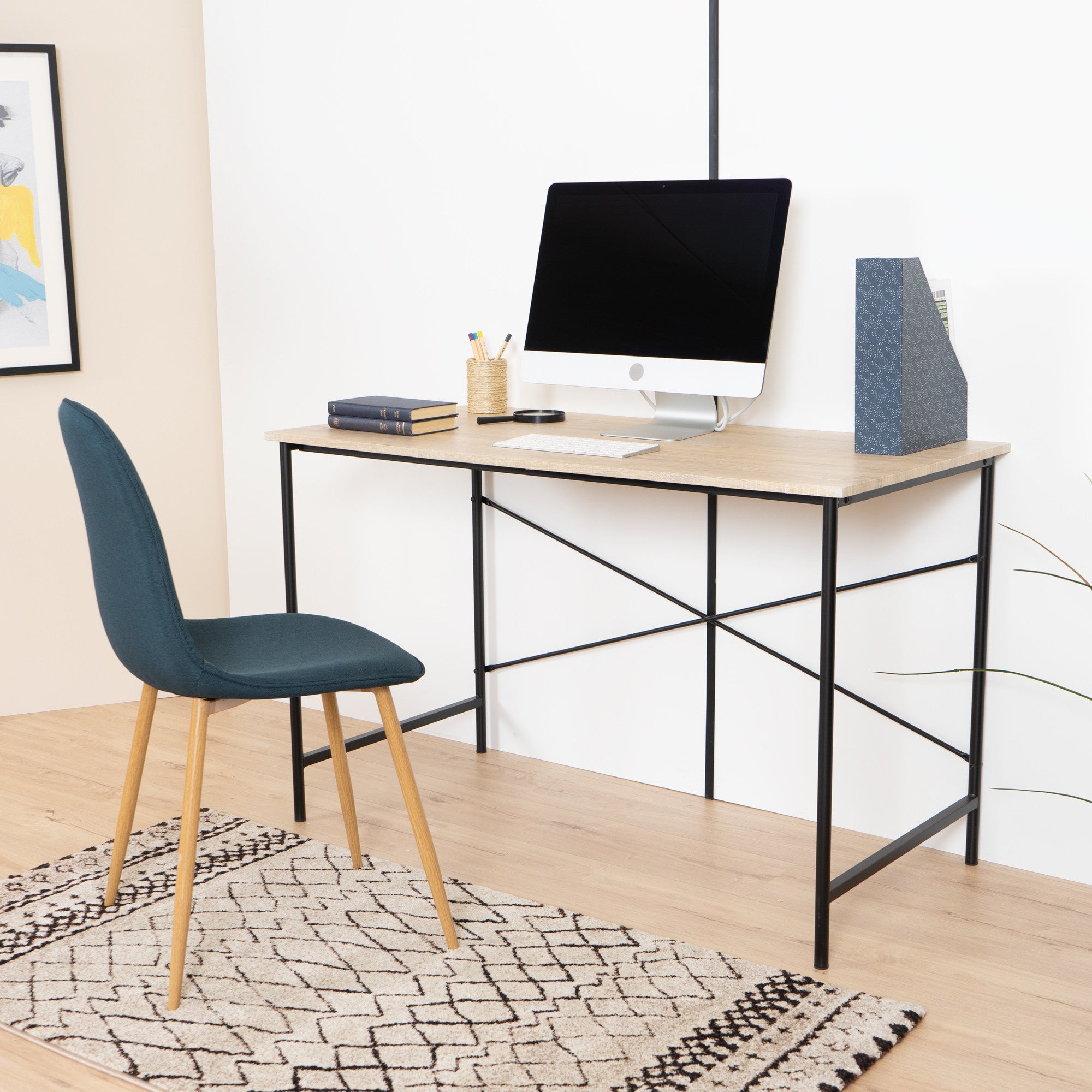 48" Brown and Black Computer Desk - Homeroots - Flyclothing LLC