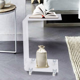 20" Clear Acrylic Rolling Nightstand - Homeroots