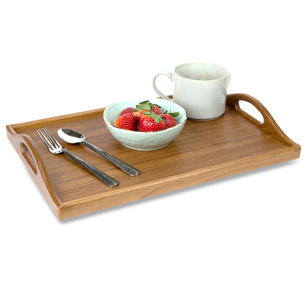 Designer Solid Teak 19" Serving Tray - Homeroots - Flyclothing LLC