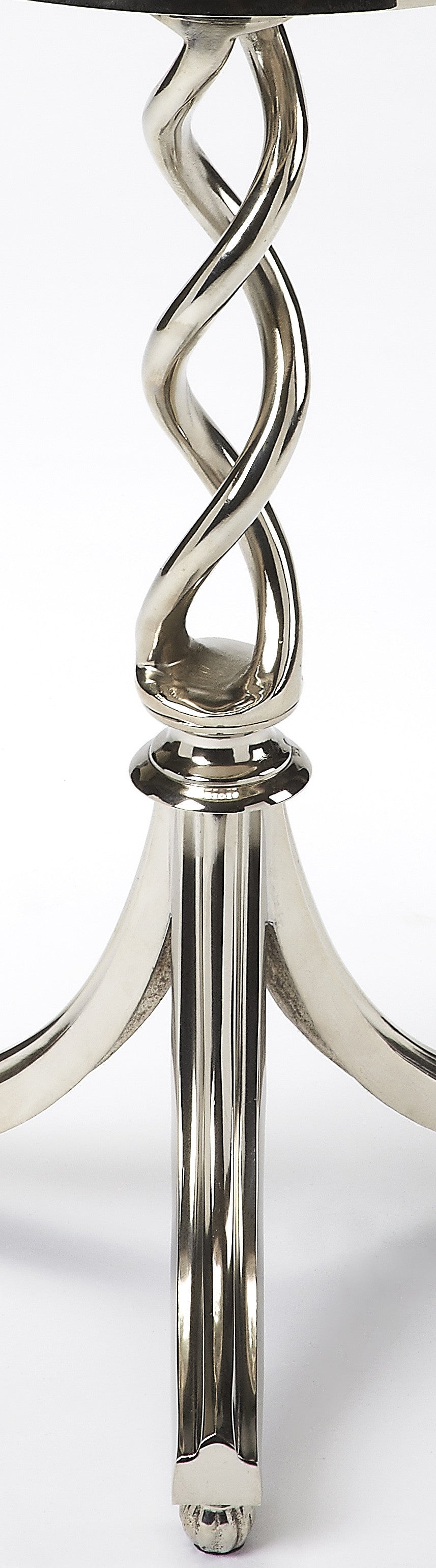 26" Silver Aluminum Open Lattice Round Top End Table - Homeroots - Flyclothing LLC