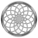 26" Silver Aluminum Open Lattice Round Top End Table - Homeroots