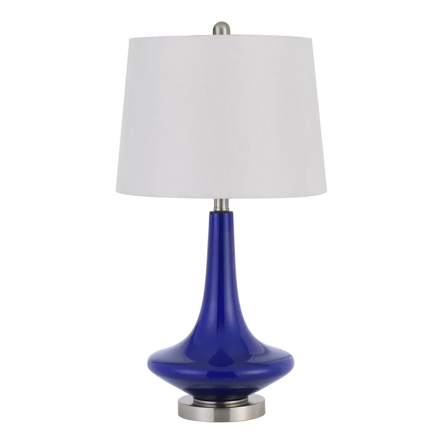 Set Of Two 26" Silver Metal Two Light Bedside Table Lamps With White Globe Shade - Homeroots - Flyclothing LLC