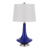 Set Of Two 26" Silver Metal Two Light Bedside Table Lamps With White Globe Shade - Homeroots - Flyclothing LLC