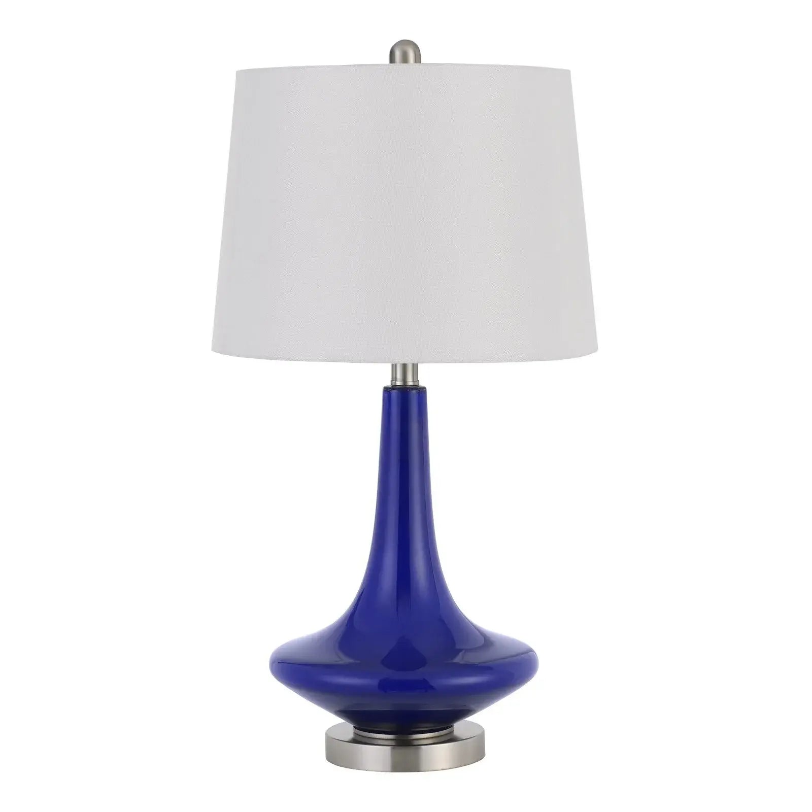Set Of Two 26" Silver Metal Two Light Bedside Table Lamps With White Globe Shade - Homeroots - Flyclothing LLC