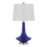 Set Of Two 26" Silver Metal Two Light Bedside Table Lamps With White Globe Shade - Homeroots - Flyclothing LLC