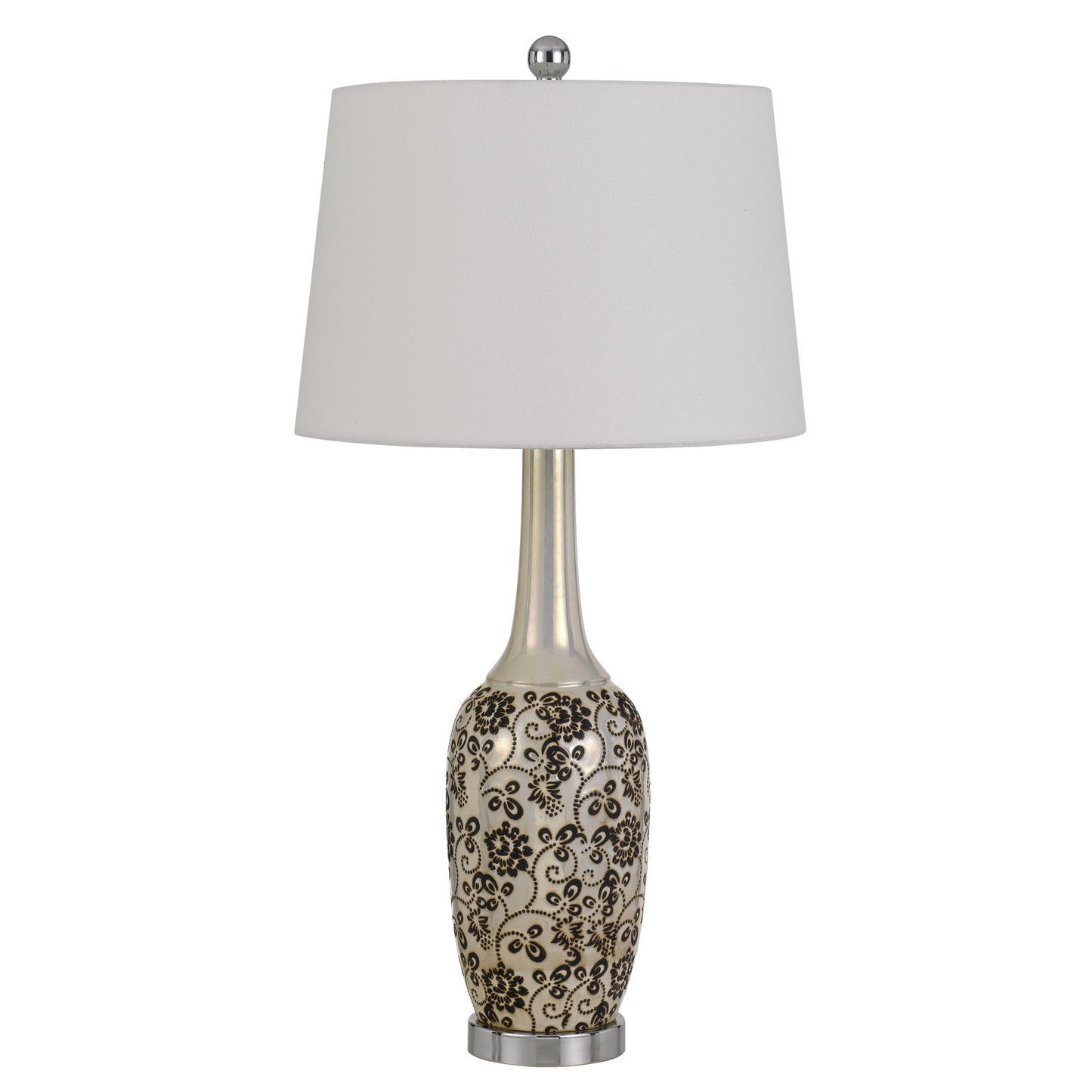 Set Of Two 30" Silver Metal Two Light Bedside Table Lamps With White Globe Shade - Homeroots - Flyclothing LLC