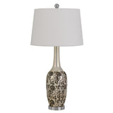 Set Of Two 30" Silver Metal Two Light Bedside Table Lamps With White Globe Shade - Homeroots - Flyclothing LLC