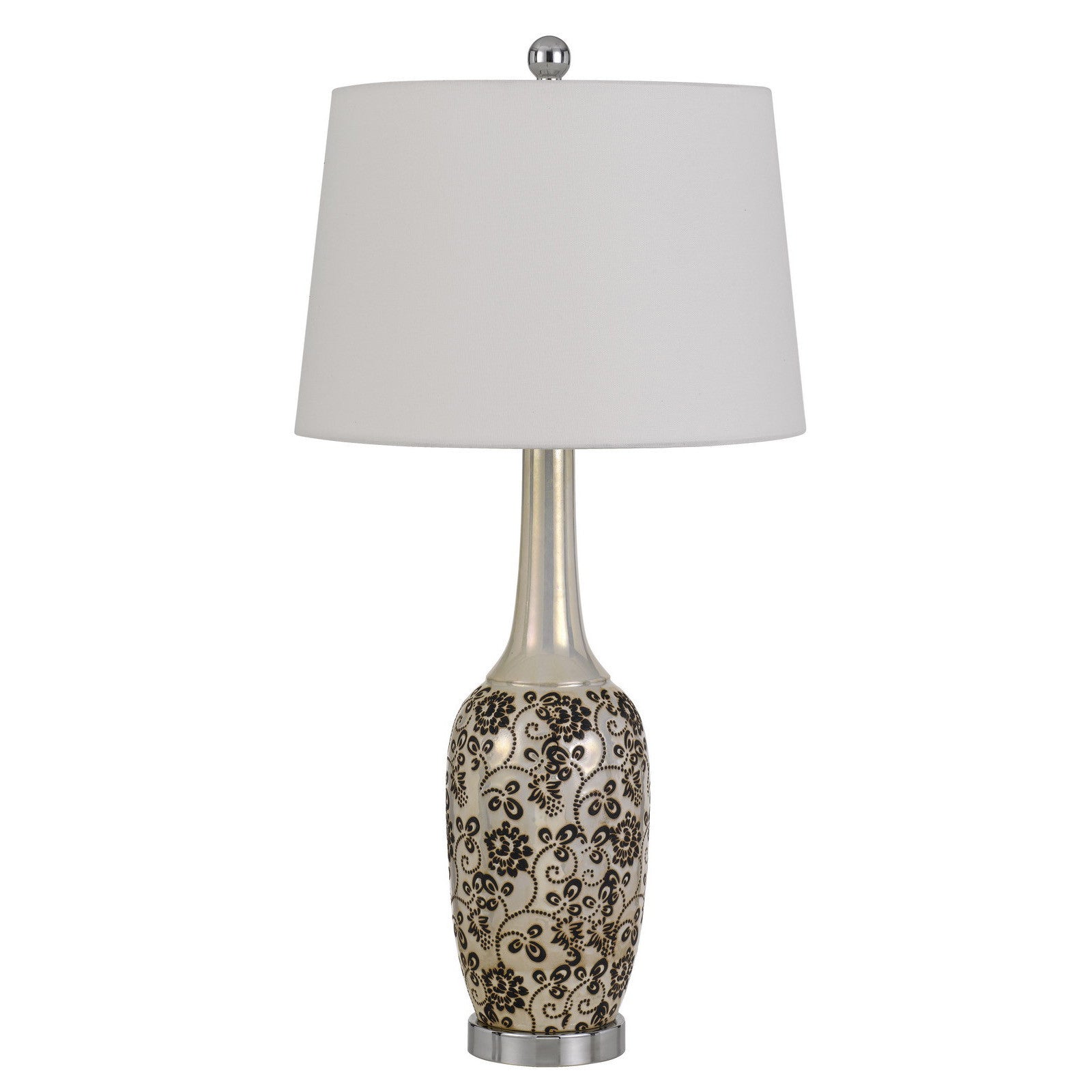 Set Of Two 30" Silver Metal Two Light Bedside Table Lamps With White Globe Shade - Homeroots - Flyclothing LLC