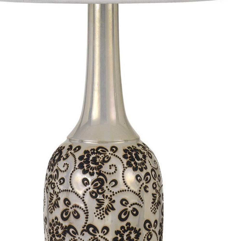 Set Of Two 30" Silver Metal Two Light Bedside Table Lamps With White Globe Shade - Homeroots - Flyclothing LLC