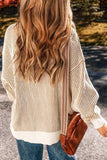 Round Neck Dropped Shoulder Sweater - Trendsi - Flyclothing LLC