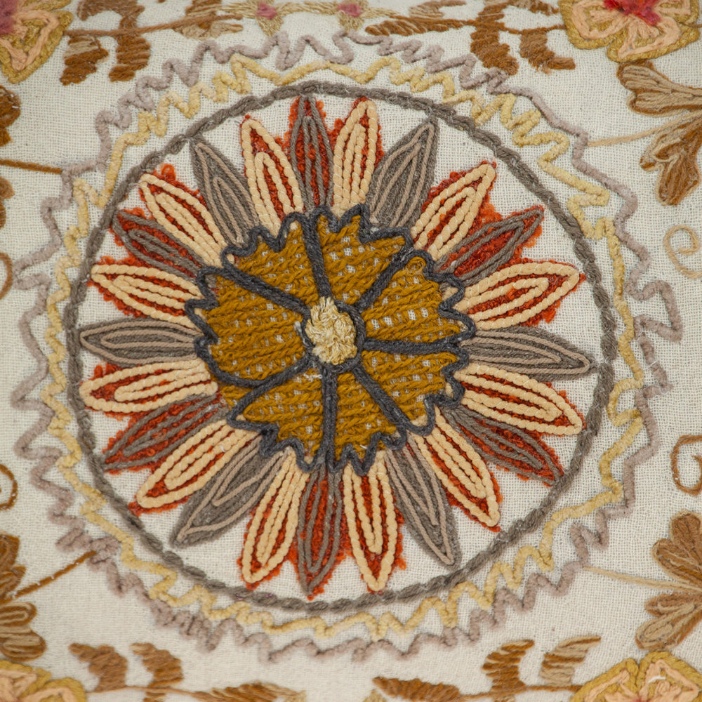 14" X 20" Beige Cotton Throw Pillow With Embroidery - Homeroots - Flyclothing LLC