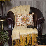 14" X 20" Beige Cotton Throw Pillow With Embroidery - Homeroots - Flyclothing LLC