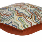 18" Beige and Brown Cotton Throw Pillow With Embroidery - Homeroots - Flyclothing LLC