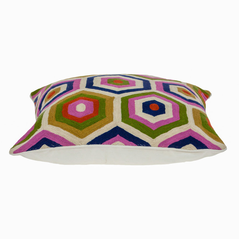 20" Beige and Pink Cotton Throw Pillow - Homeroots - Flyclothing LLC