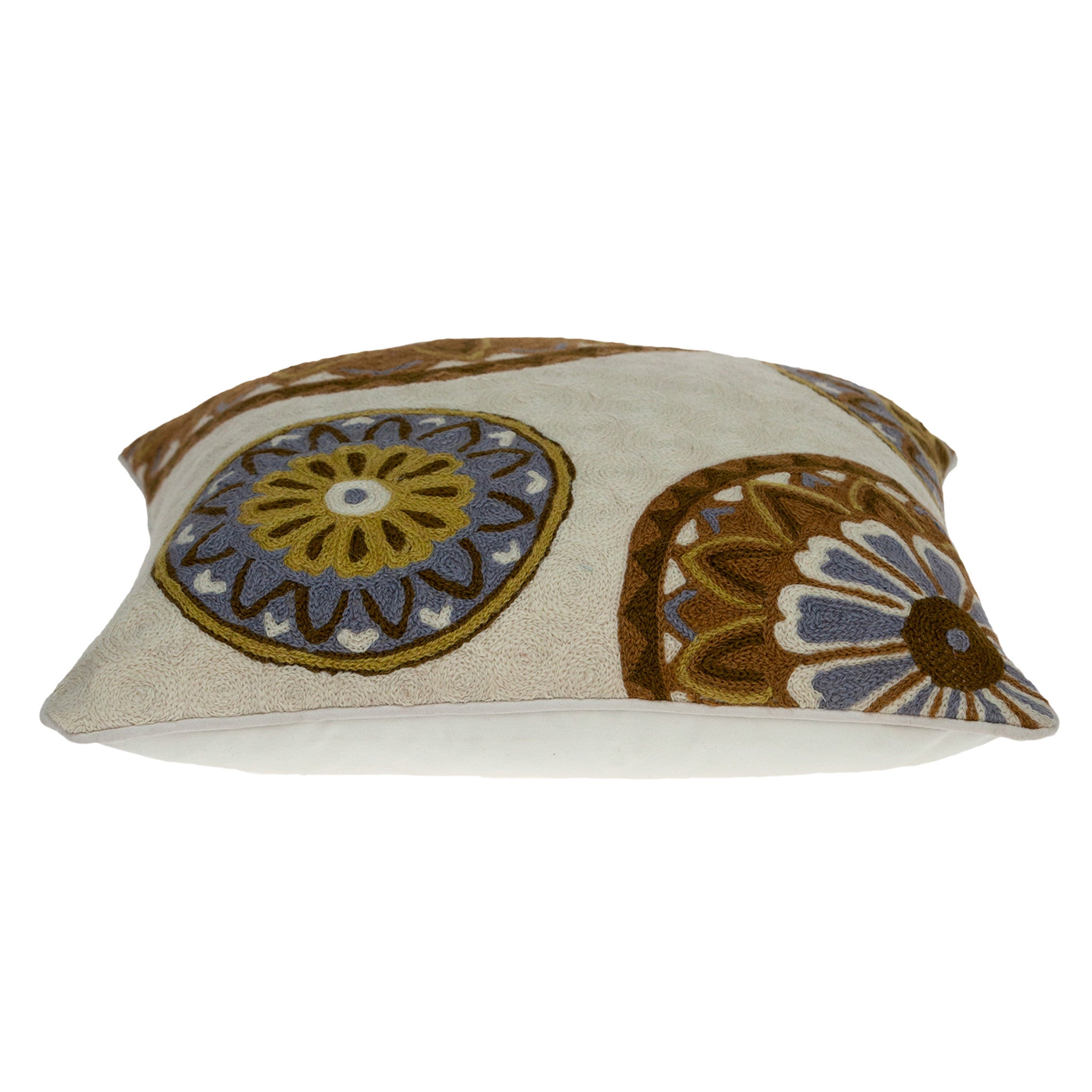 20" Beige and Brown Cotton Throw Pillow - Homeroots - Flyclothing LLC