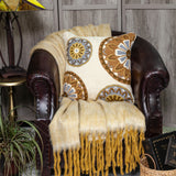 20" Beige and Brown Cotton Throw Pillow - Homeroots - Flyclothing LLC