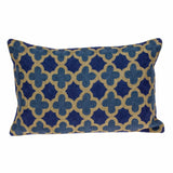 12" X 20" Blue Cotton Throw Pillow - Homeroots