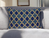 12" X 20" Blue Cotton Throw Pillow - Homeroots - Flyclothing LLC