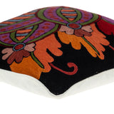 20" Black and Orange Cotton Throw Pillow With Embroidery - Homeroots - Flyclothing LLC