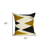 20" White and Black Cotton Throw Pillow - Homeroots - Flyclothing LLC