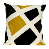 20" Black and Yellow Cotton Throw Pillow - Homeroots