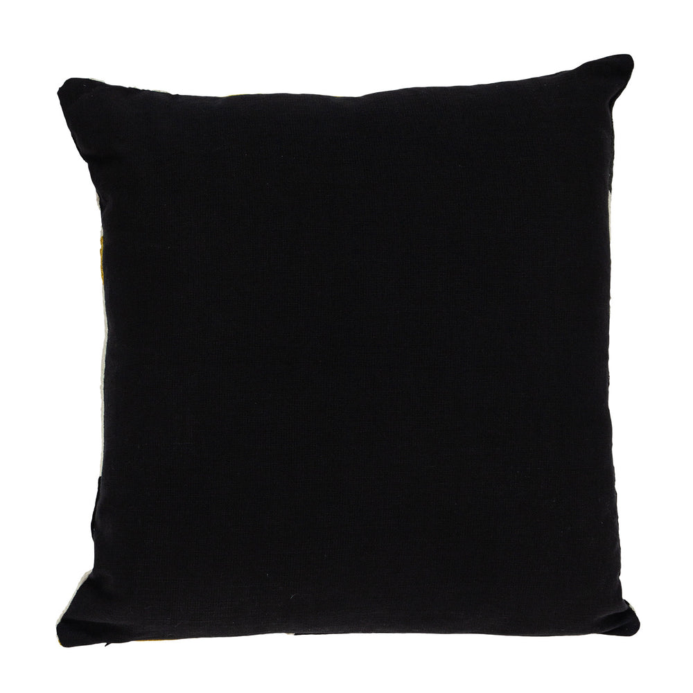 20" Black and Yellow Cotton Throw Pillow - Homeroots - Flyclothing LLC