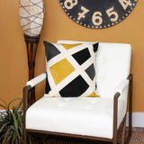 20" Black and Yellow Cotton Throw Pillow - Homeroots - Flyclothing LLC