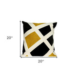 20" Black and Yellow Cotton Throw Pillow - Homeroots - Flyclothing LLC