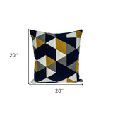 20" Blue and White Cotton Throw Pillow - Homeroots - Flyclothing LLC