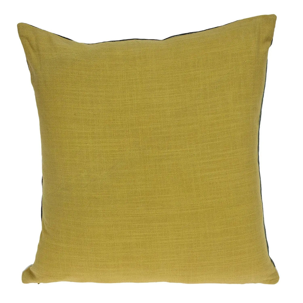 20" Black and Yellow Geometric Cotton Throw Pillow - Homeroots - Flyclothing LLC