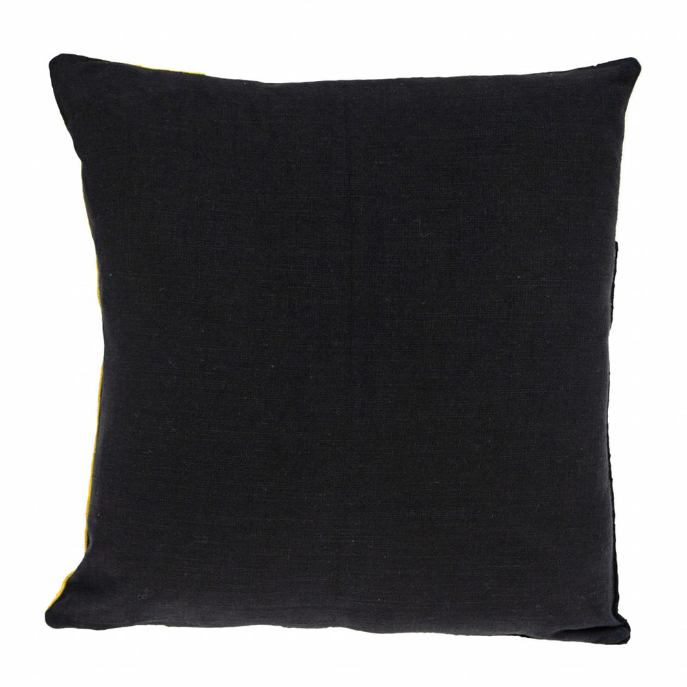 20" Black and Yellow Cotton Throw Pillow - Homeroots - Flyclothing LLC
