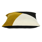 20" Black and Yellow Cotton Throw Pillow - Homeroots