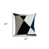 20" Gray and Black Cotton Throw Pillow - Homeroots - Flyclothing LLC