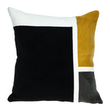 20" Black and Yellow Cotton Throw Pillow - Homeroots