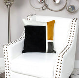 20" Black and Yellow Cotton Throw Pillow - Homeroots - Flyclothing LLC