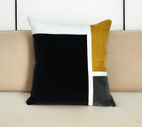 20" Black and Yellow Cotton Throw Pillow - Homeroots