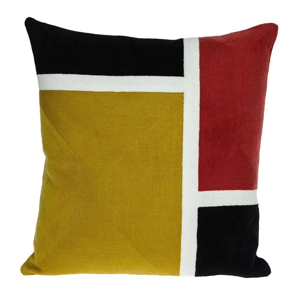 20" Mustard Yellow and Black Cotton Throw Pillow - Homeroots - Flyclothing LLC