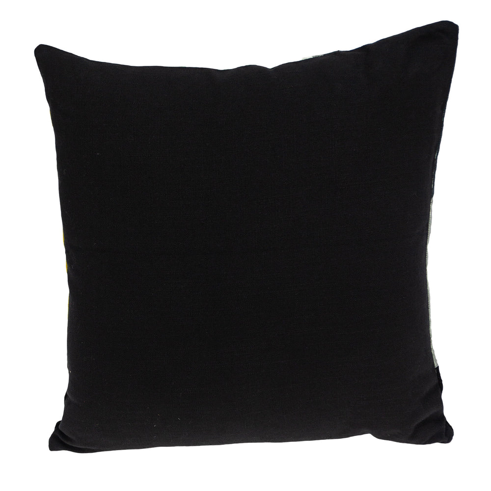 20" Black and Yellow Cotton Throw Pillow - Homeroots - Flyclothing LLC