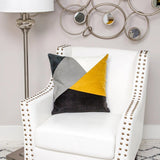 20" Black and Yellow Cotton Throw Pillow - Homeroots - Flyclothing LLC