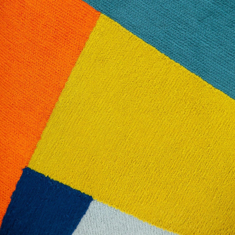 20" Blue and Yellow Cotton Throw Pillow - Homeroots - Flyclothing LLC